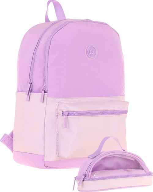 Cube Okul Çantası ve İki Bölmeli Kalemlik Seti - Kız çocuk - Mor - K1821+K2732