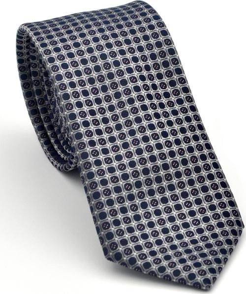 Füme Karışık Desenli Gri Dokuma Kumaş Mendilli Slim Fit Kravat // SDK-2502-4