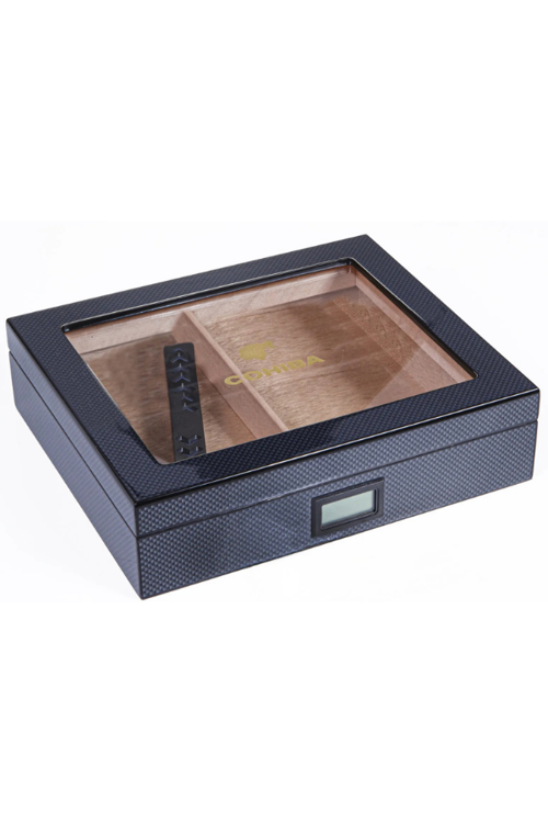 Siyah Karbon Desenli Sedir Humidor Puro Kutusu
