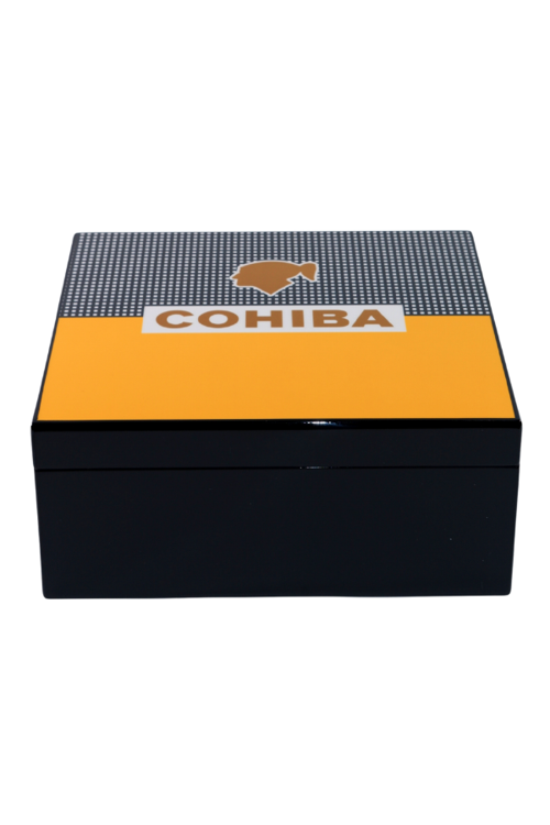 Sarı-Siyah Nokta Desenli Sedir Humidor Puro Kutusu