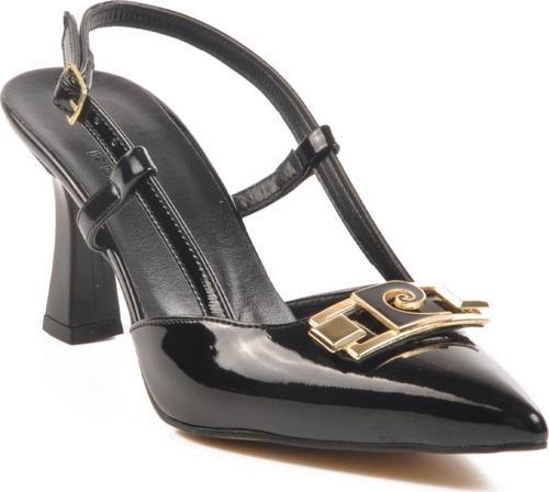 PC-54663 Z Siyah Rugan Kadın Abiye Ayakkabı