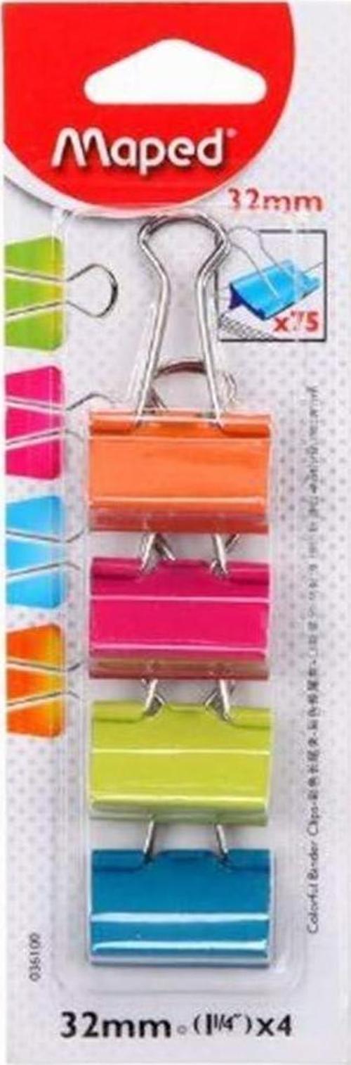 32Mm Renkli Kıskaç Klips 4 Lü 036100AA