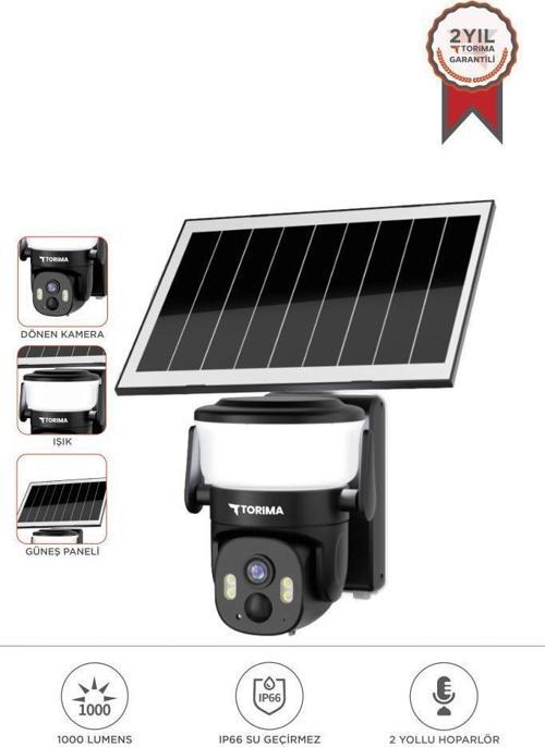 CMR30 Siyah Şarjlı Duvar Lambası Görünümlü Dış Mekan Kamerası Akıllı IP Güneş Enerjili Kamera