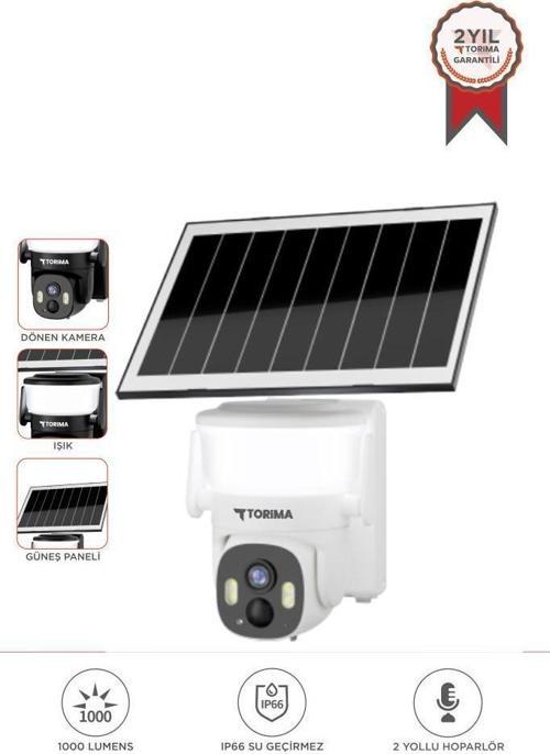 CMR30 Beyaz Şarjlı Duvar Lambası Görünümlü Dış Mekan Kamerası Akıllı IP Güneş Enerjili Kamera