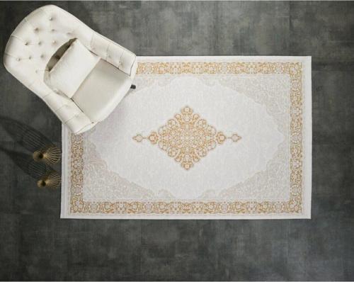 Esiliva 11314 Sarı Doğal Iplik Viskon Klasik Salon Halıları
