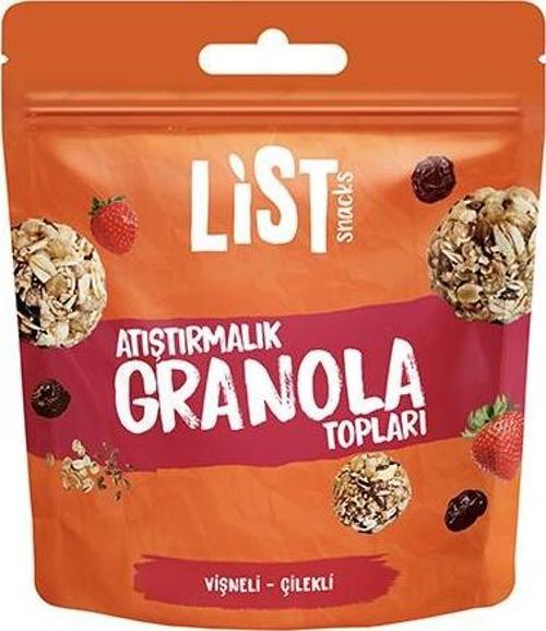 List Snacks Vişneli Çilekli Granola Topları 30 g
