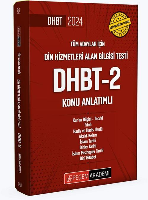 Pegem Akademi Yayıncılık 2024 Din Hizmetleri Alan Bilgisi Testi DHBT-2 Konu Anlatımlı