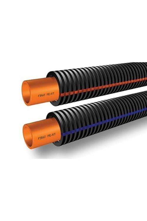 Pvc Boru Turuncu Kılıflı Boru 16*1.8 Pe-Rt (Mavi) (Oksijen Bariyersiz) (1 Bağ 100 Metre)