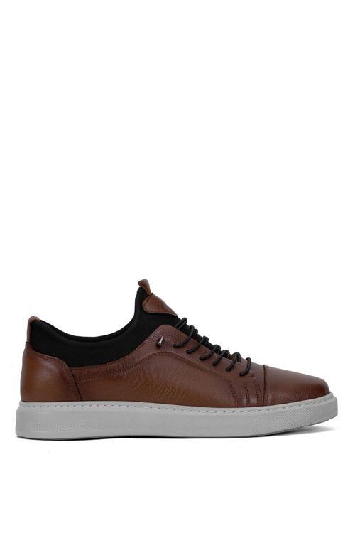 Elit Gmz818C Erkek Hakiki Deri Ortopedik Casual Ayakkabı Taba