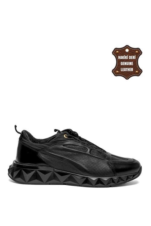 18489 Erkek Hakiki Deri Casual Ayakkabı Siyah