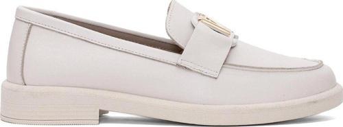 25By04.2121-V Kadın Hakiki Deri Casual Ayakkabı Krem