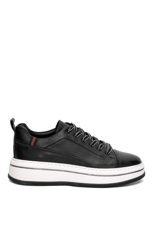 152-21095 Erkek Hakiki Deri Casual Ayakkabı Siyah