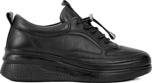 Elit Aszg120 Kadın Hakiki Deri Casual Ayakkabısı Siyah