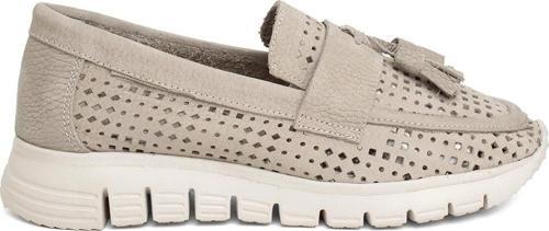 D24Ya-3600 Kadın Deri Casual Ayakkabı Gri