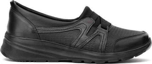 Elit Erlmar048 Kadın Hakiki Deri Ortopedik Casual Ayakkabı Siyah