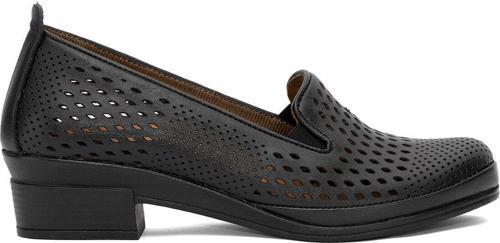 Elit Erlscv82 Kadın Hakiki Deri Ortopedik Casual Ayakkabı Siyah