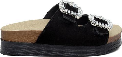 Zeyn 7775S Kadın Hakiki Deri Düz Terlik Siyah