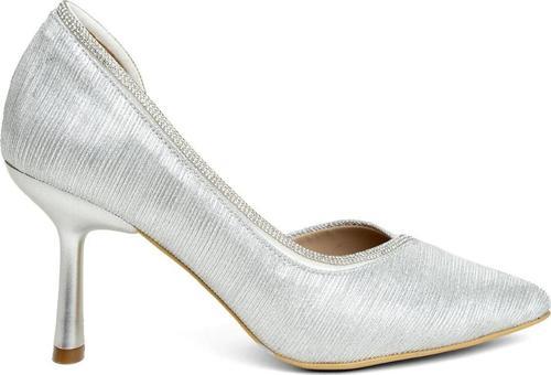 077-209-22T Kadın Klasik Topuklu Ayakkabı Gümüş