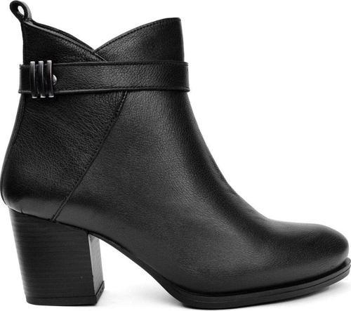 Elit Srk86608-1 Kadın Hakiki Deri Topuklu Bot Siyah