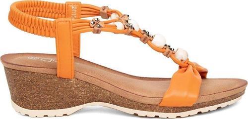 24Y154-1 Kadın Dolgu Topuk Sandalet Turuncu