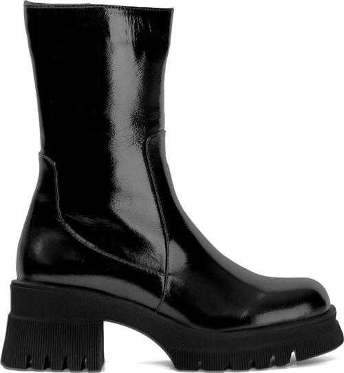 Elit Dk2317 Kadın Hakiki Deri Topuklu Bot Siyah