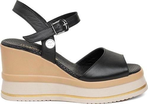 D24Ys-1495 Kadın Dolgu Topuk Sandalet Siyah