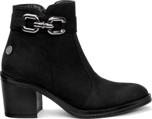 D24Kb-1320 Kadın Hakiki Deri Topuklu Bot Siyah