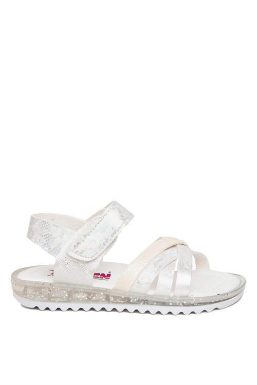 Şa P K 011 Patik Kız Çocuk Düz Sandalet Beyaz