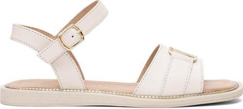 2512203Y Kadın Hakiki Deri Düz Sandalet Bej