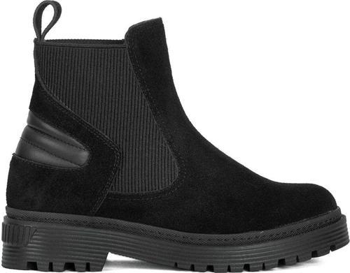 Elit Vvs24118S Kadın Süet Hakiki Deri Chelsea Bot Siyah