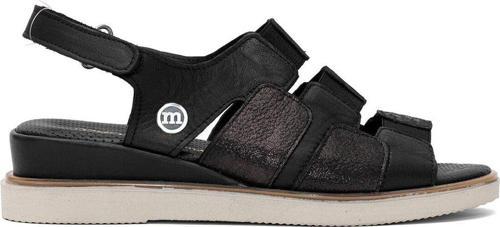 D25Ys-5040 Kadın Hakiki Deri Düz Sandalet Siyah