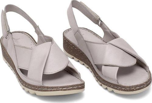 Elit Rhm018 Kadın Hakiki Deri Ortopedik Düz Sandalet Gri