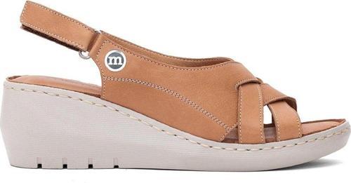 D25Ys-2510 Kadın Hakiki Deri Dolgu Topuk Sandalet Taba