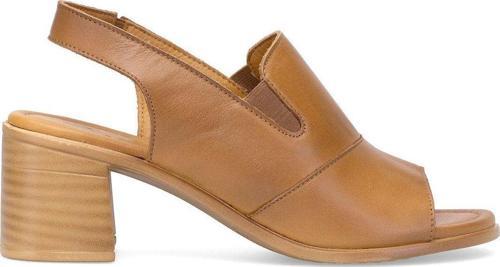 24381825Y Kadın Hakiki Deri Topuklu Sandalet Taba