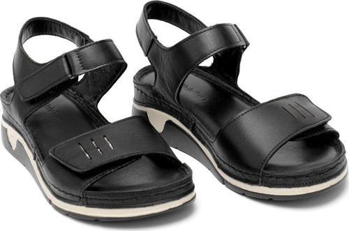 Elit Rhmm-22 Kadın Hakiki Deri Ortopedik Düz Sandalet Siyah