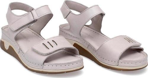 Elit Rhmm-22 Kadın Hakiki Deri Ortopedik Düz Sandalet Gri