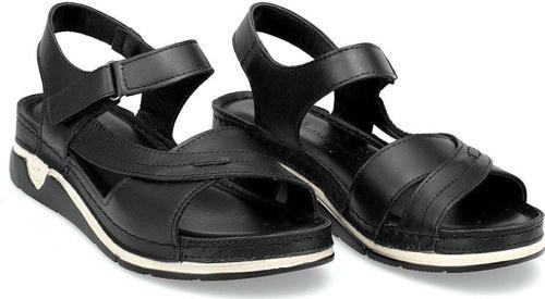 Elit Rhmm-14 Kadın Hakiki Deri Ortopedik Düz Sandalet Siyah