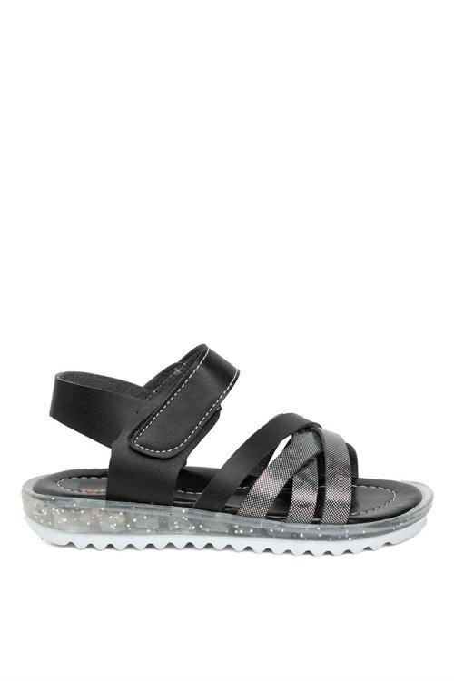 Şa F K 011 Filet Kız Çocuk Düz Sandalet Siyah