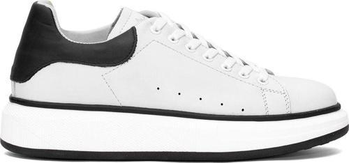 152-21028 Erkek Hakiki Deri Casual Ayakkabı Kırık Beyaz