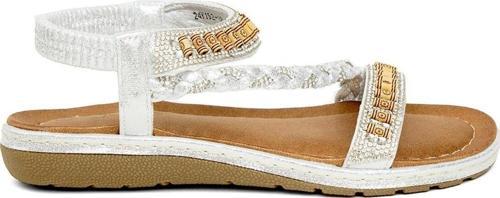 24Y152-18 Kadın Düz Sandalet Gümüş