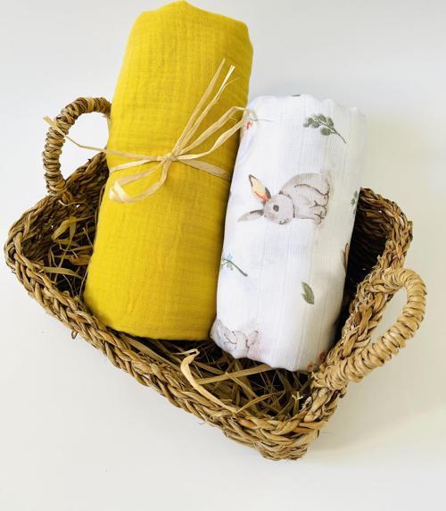 2 Adet 4 Katlı Ve 2 Katlı Çok Amaçlı Müslin Bezi Örtü Battaniye