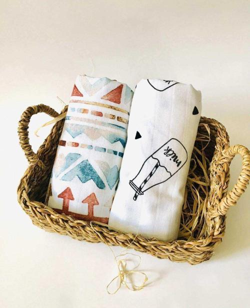 2 Adet  Çok Amaçlı Müslin Bezi Örtü Battaniye