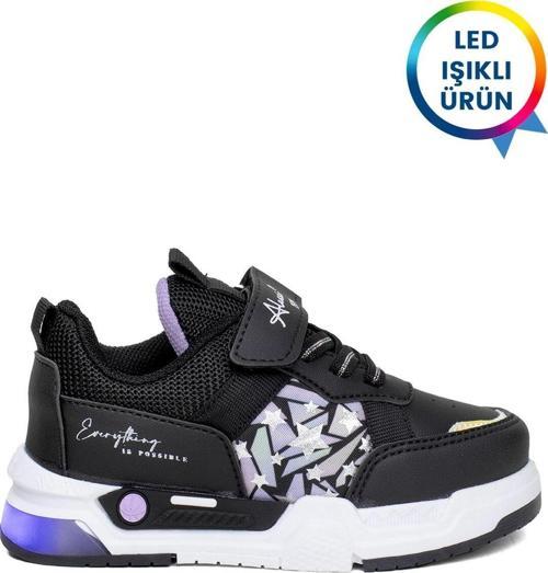 Elit Ascnk039 Patik Kız Çocuk Yürüyüş Ayakkabısı Siyah - Lila