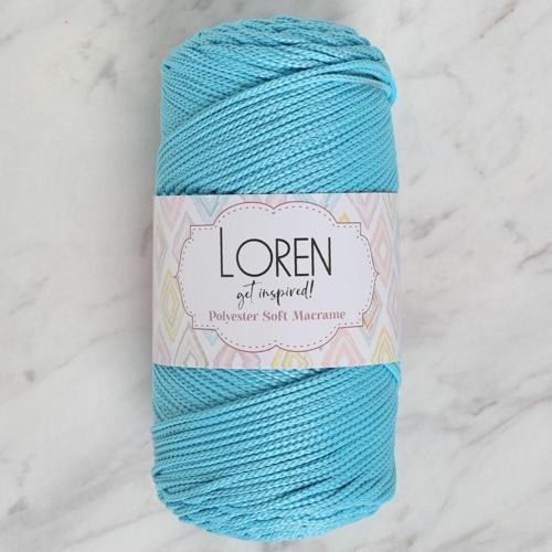  Polyester Soft Macrame Turkuaz El Örgü İpi - LM045 - 34447