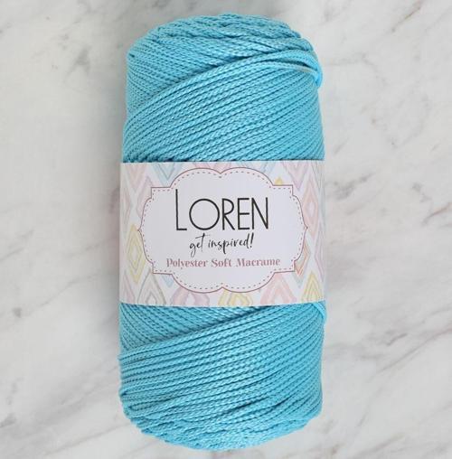  Polyester Soft Macrame Turkuaz El Örgü İpi - LM045 - 34447