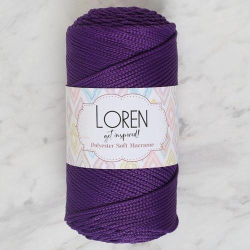  Polyester Soft Macrame Koyu Mor El Örgü İpi - LM037 - 34442