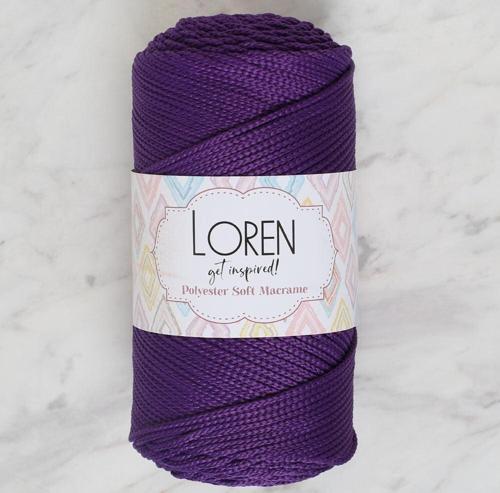  Polyester Soft Macrame Koyu Mor El Örgü İpi - LM037 - 34442
