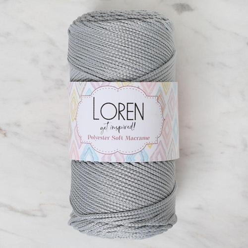  Polyester Soft Macrame Açık Gri El Örgü İpi - LM036 - 34441