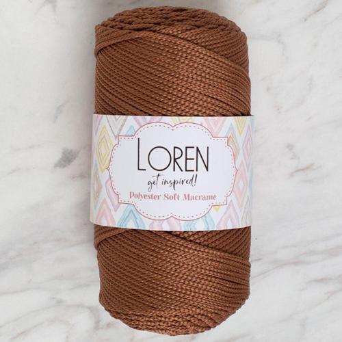  Polyester Soft Macrame Kahverengi El Örgü İpi - LM033 - 34439