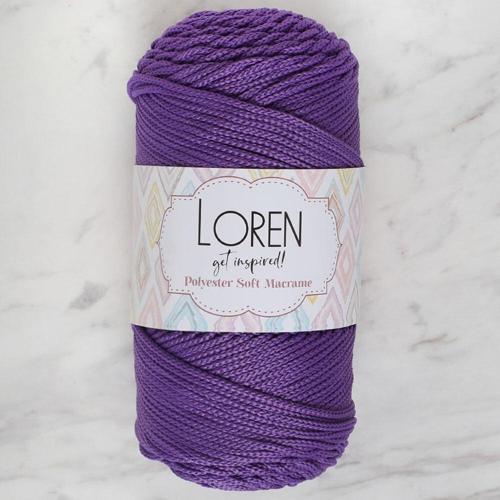 Polyester Soft Macrame Koyu Mor El Örgü İpi - LM025 - 34434